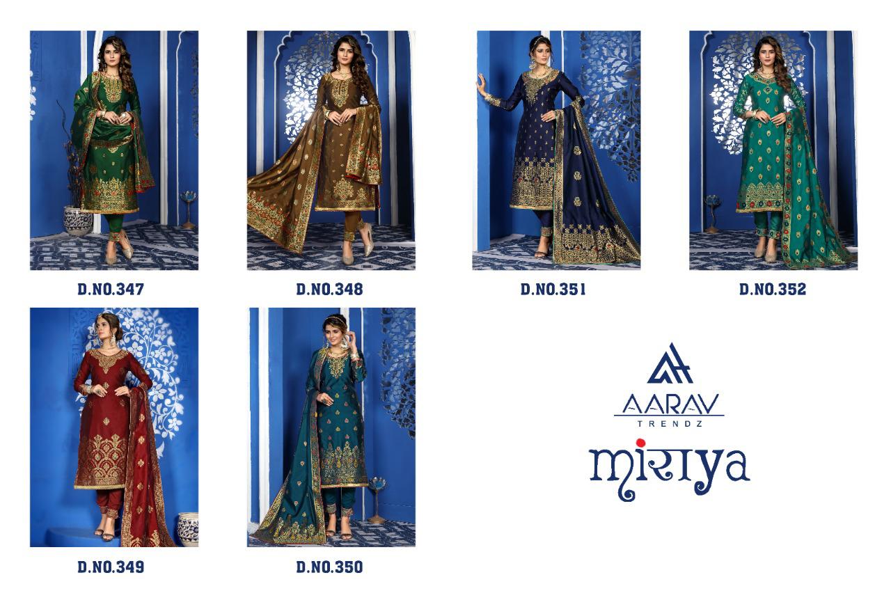 Aarav Basanti Fancy Designer Festive Wear Silk Minakari jacquard with fancy diamond Work Dress Material Collection
